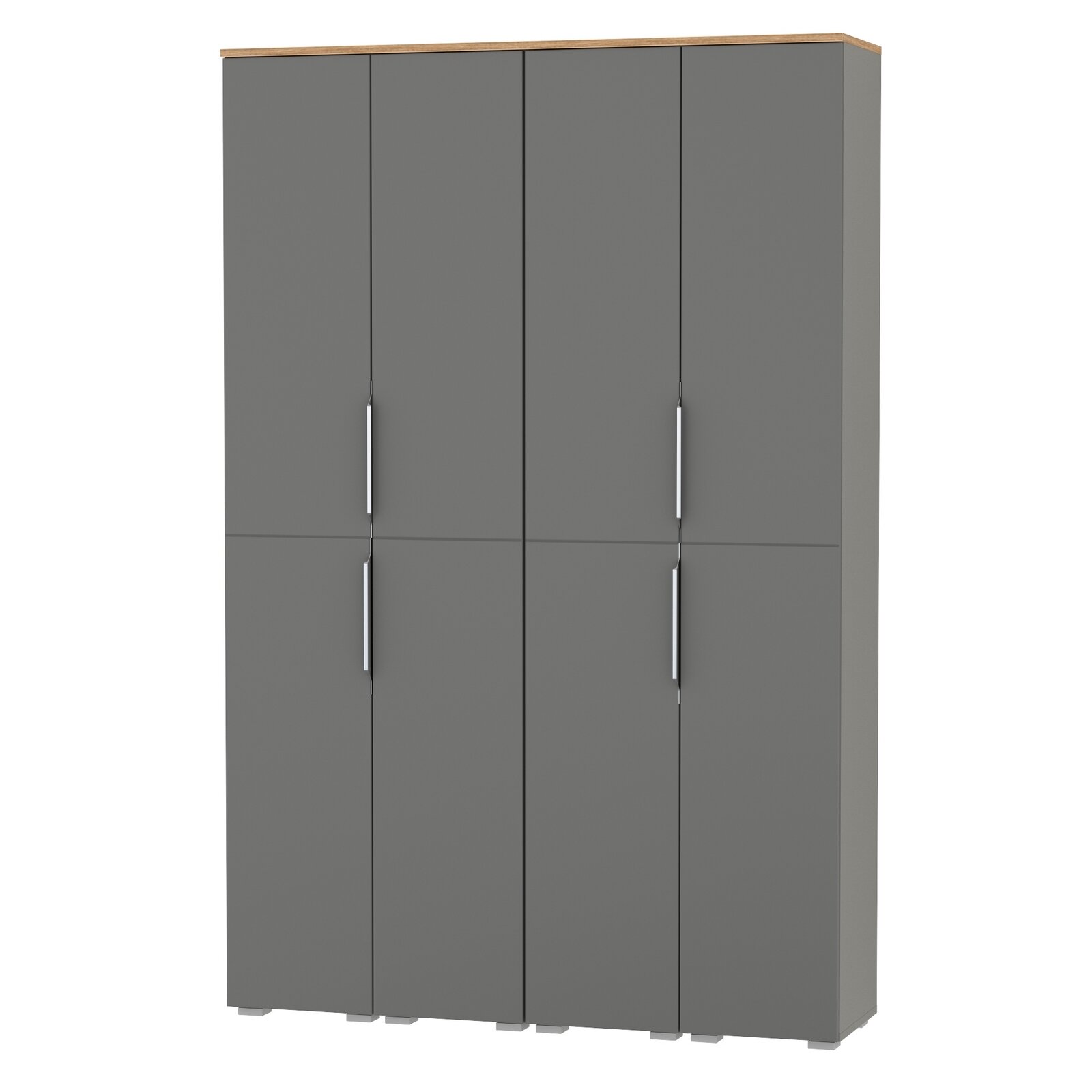 Стенка из шкафов для прихожей Моби Октава № 45 цвет серый графит/дуб крафт золотой, 128,8х35,3х197,6 см
