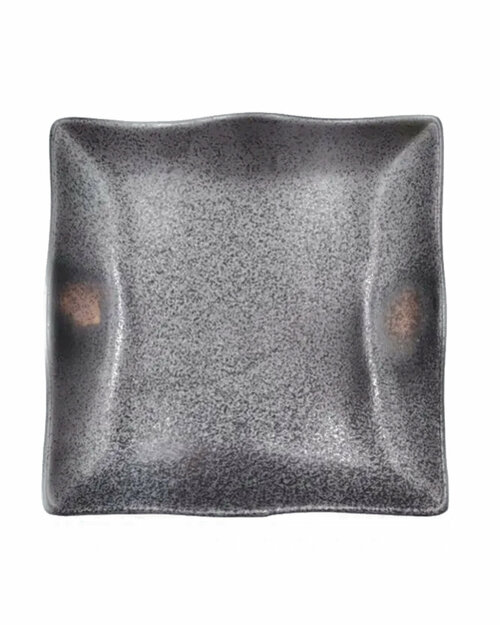 Тарелка квадратная Yuugi Sun, керамика, черно-серый, размер 24х24х4 см.