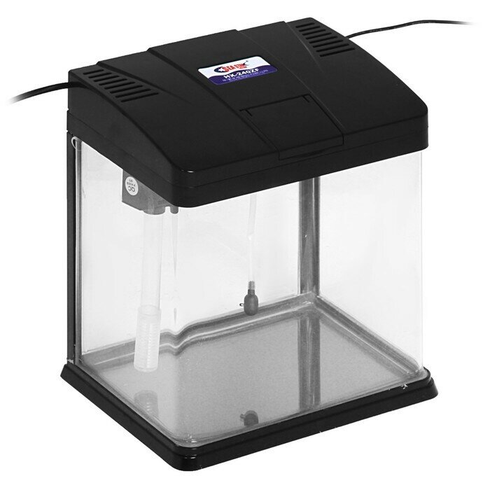 Аквариум SeaStar HX-240ZF, 12 л, черный (LED-лампа двухцветная, 3 Вт; Фильтр 200 л/ч)