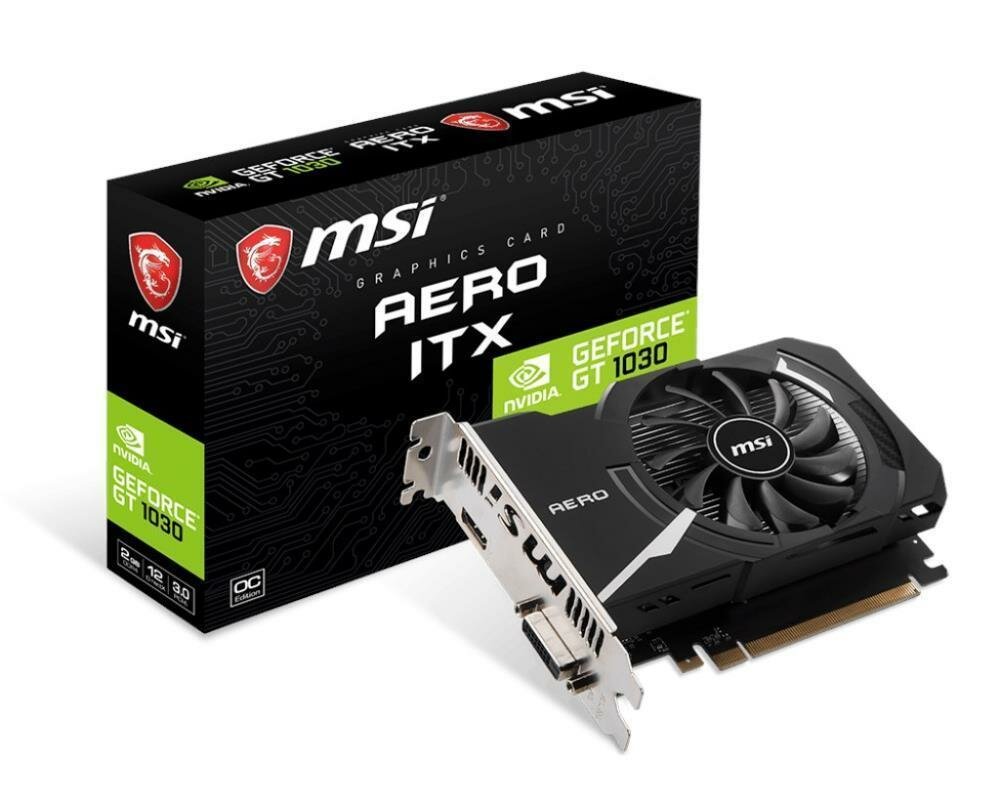 Видеокарта MSI PCI-E GT 1030 AERO ITX 2GD4 OC RTL