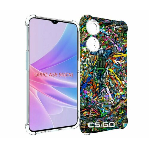 Чехол MyPads CS GO guns skins мужской для OPPO A58 задняя-панель-накладка-бампер чехол mypads cs go логотип мужской для oppo a58 задняя панель накладка бампер