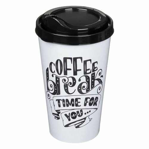 Стакан с крышкой Delinia Coffe Break 550 мл пластик цвет черный 549₽