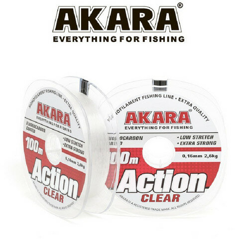 Akara Леска монофильная AKARA ACTION CLEAR (ACT-CL-100-020 (100 м 0,2мм) )