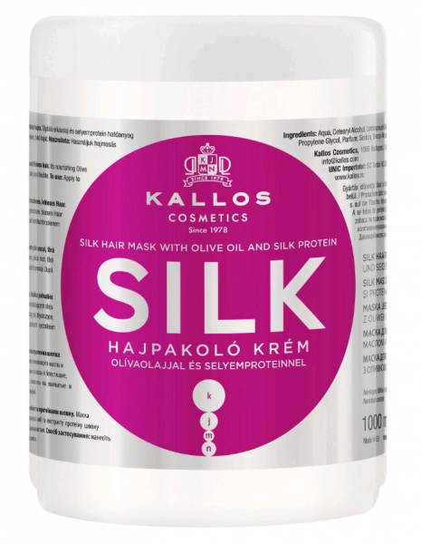 Kallos Silk Маска "с маслом оливы и протеинами шелка" для поврежденных и сухих волос 1000 мл.