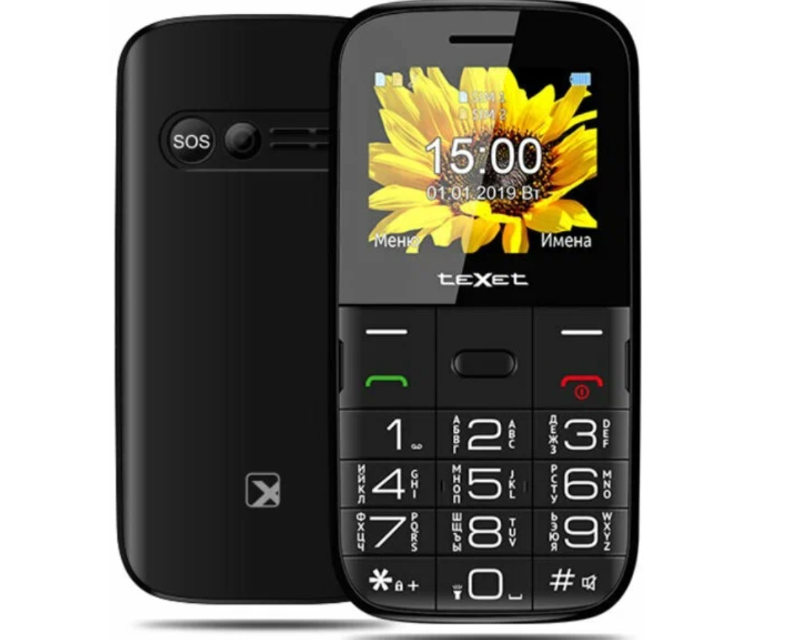 Телефон teXet TM-B227, 2 SIM, черный