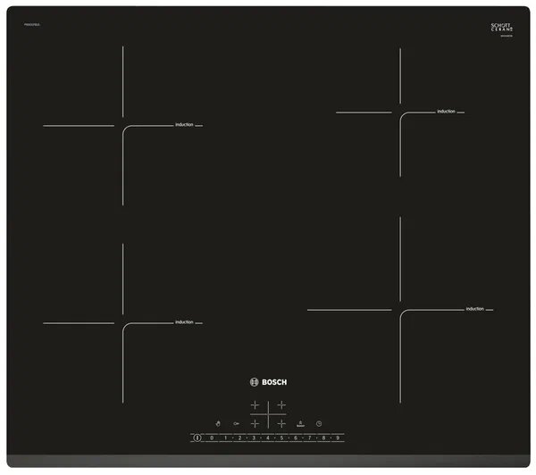 Индукционная варочная панель BOSCH PIE631FB1E, цвет панели черный, цвет рамки черный