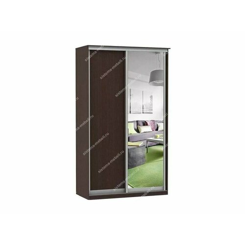 Шкаф купе Модерн 1190х450 2-х дверный 2-х секционный зеркало венге 46256₽
