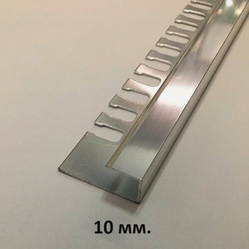 Изображение товара П-образный профиль 10мм. Серебро глянец 2.7м.