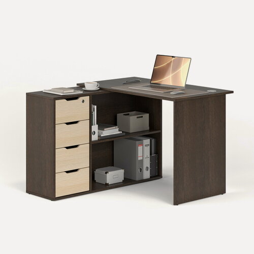 Изображение товара Стол письменный БАНГА-93 левый Венге - Дуб молочный