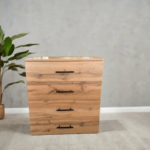 Комод-тумба 4 ящика, ЛДСП в цвете Дуб Вотан, 850х800х380 мм