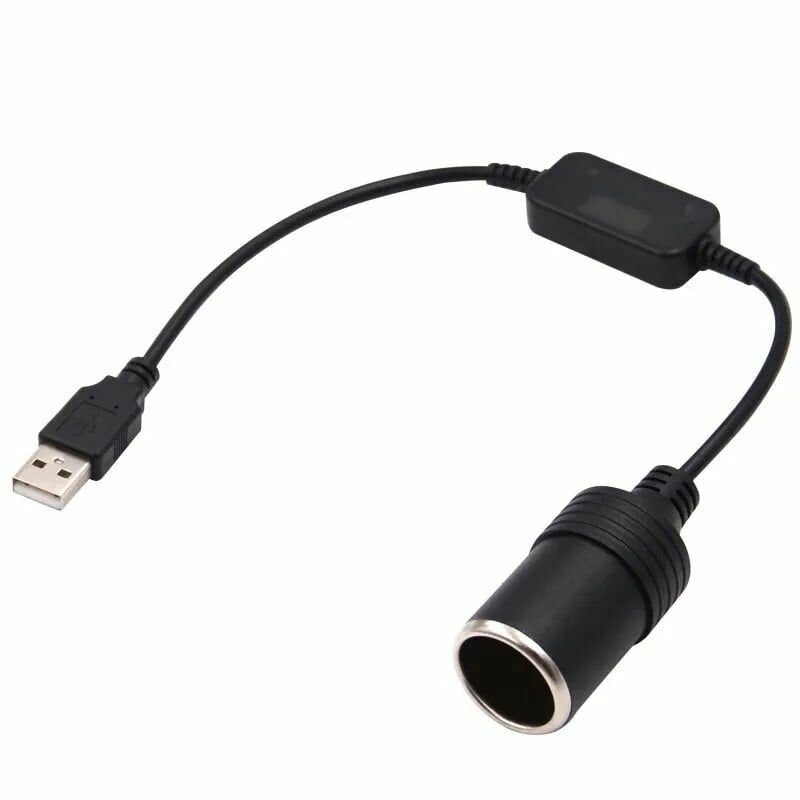 Автомобильный переходник-инвертер USB в гнездо прикуривателя с 5В на 12В, конвертер-адаптер преобразователь с USB на гнездо прикуривателя, адаптер питания, контроллер переходник usb — фото 1
