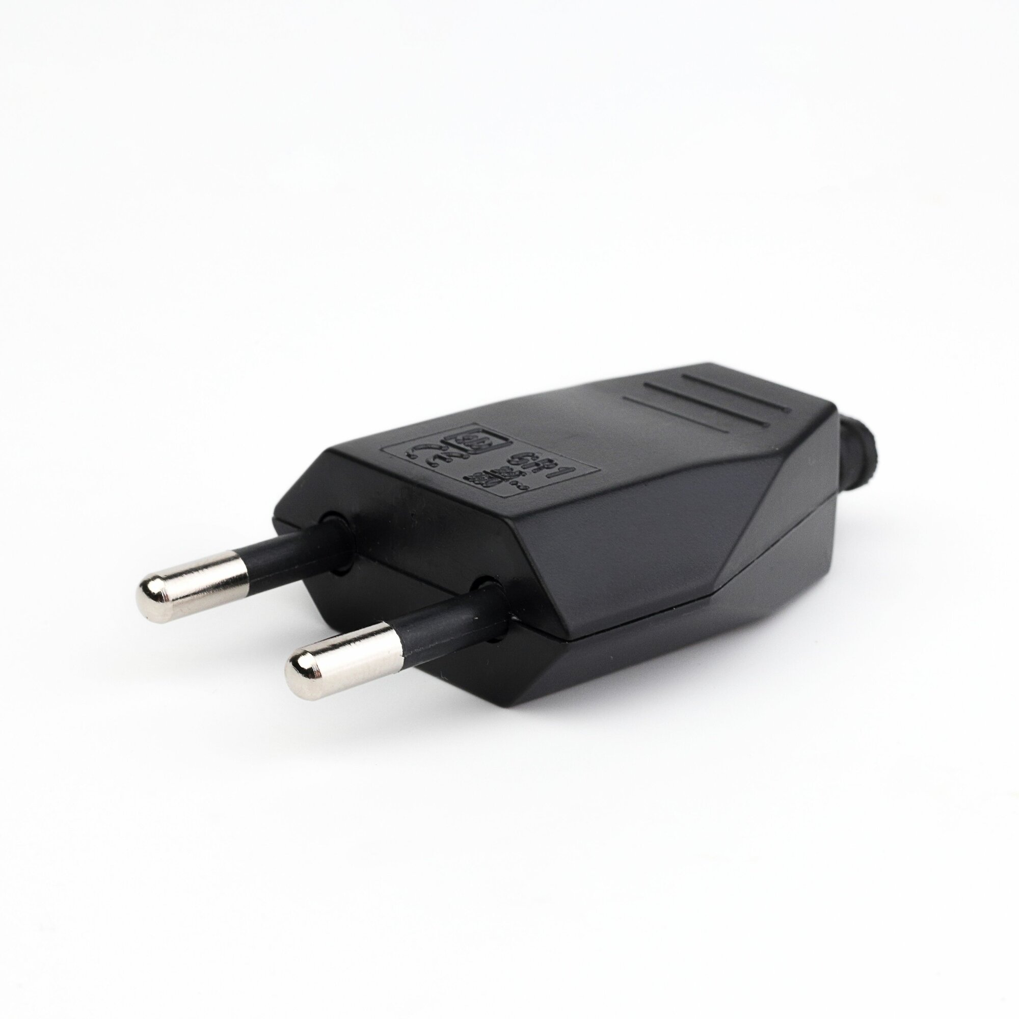 Вилка электрическая прямая 2.5A 250v 2P (без заземления) Европа Стандарт ЕС типа C (CEE 7/16) адаптер штекера