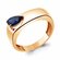 Кольцо Diamant online, серебро, 925 проба, золочение, сапфир синт...