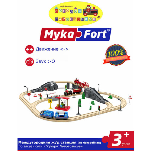 Набор конструктора MykaFort (МикаФорт). Междугородняя ж/д станция (с поездом на батарейках)