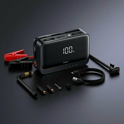 Изображение товара Пусковое устройство Baseus 4 в 1, 600 А, внешний аккумулятор, многофункциональный автомобильный воздушный насос