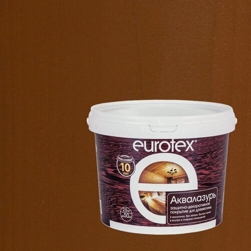 Изображение товара Лак защитно-декоративный для дерева Eurotex Аквалазурь (2,5кг) канадский орех