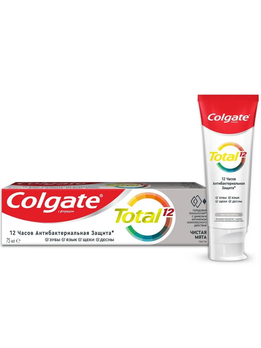 Colgate зубная паста total 12 чистая мята 75мл