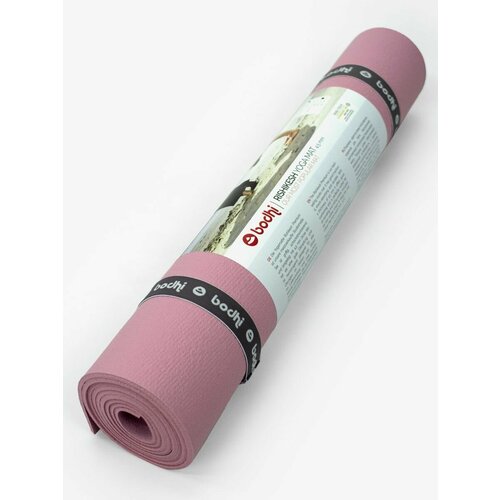 Коврик для йоги и фитнеса Ришикеш 185 х 60 х 0,45 см, розовый, Rishikesh прочный и нескользящий из Германии, Бодхи Bodhi