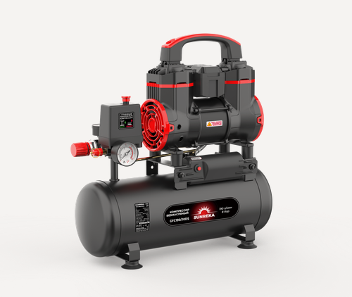Изображение товара Поршневой Безмасляный компрессор тихий SUNREKA GFC190/10DS (900Вт ,190 л/мин , 10л)