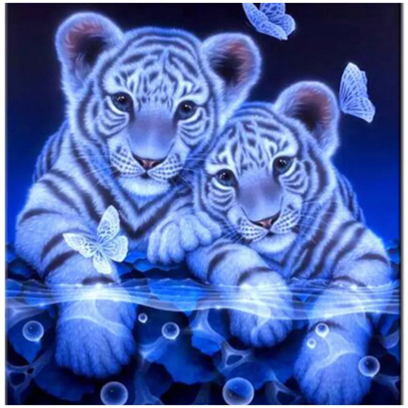 Алмазная мозаика "Тигры" 30х40 см