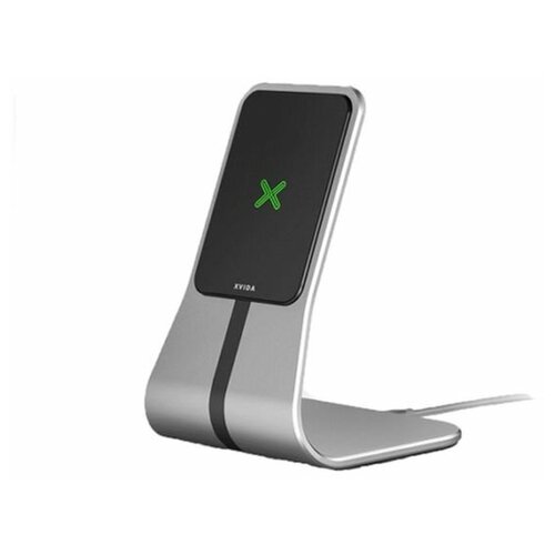 фото Док-станция с беспроводным зарядным устройством xvida wireless charging desk stand, серебристый