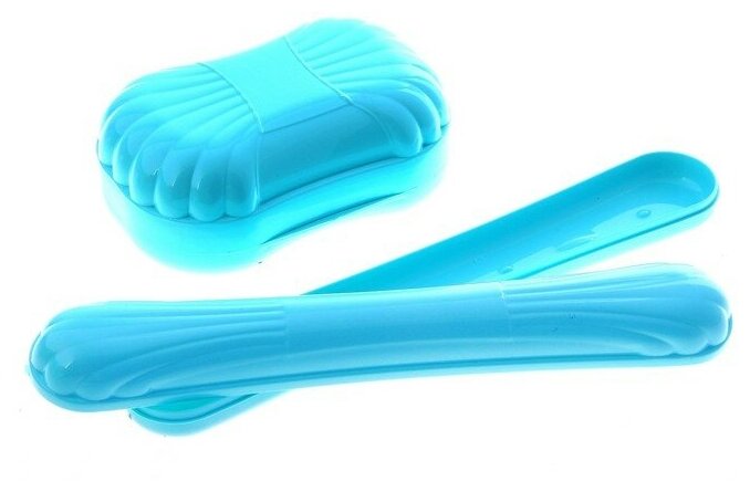 Набор «Дорожный», 2 предмета: мыльница, футляр для зубной щетки, цвета микс