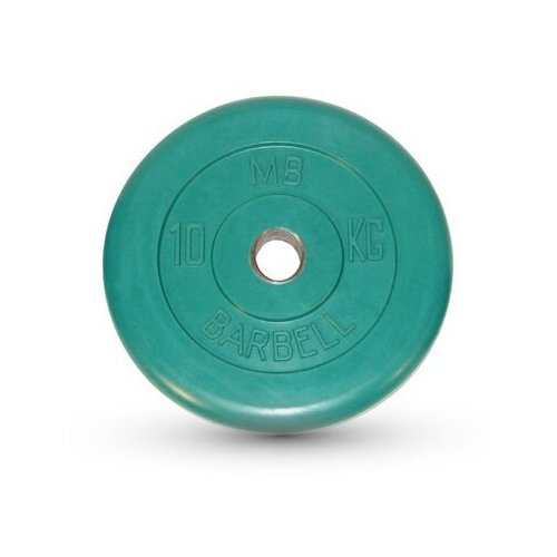 фото Диск обрезиненный barbell d 31 мм цветной 10,0 кг (зеленый) mb barbell