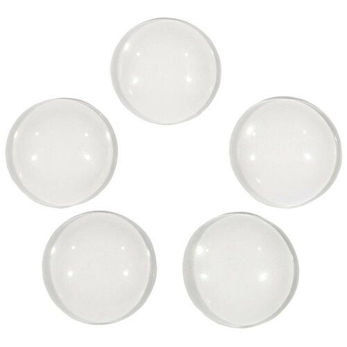 фото Набор кабошонов из прозрачного стекла, размер каждого кабошона: 25х5 мм, форма: круг, вес: 6 грамм, 5 шт. kaboshon