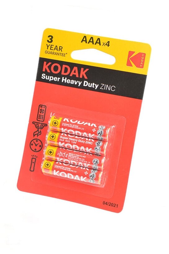 Батарейки Kodak R03 Super Heavy Duty K3AHZ-4 BL4 (48шт)