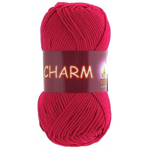 Пряжа VITA cotton CHARM Vita, красная ягода - 4192, 100% мерсеризованный хлопок, 5 мотков, 50 г., 106 м.