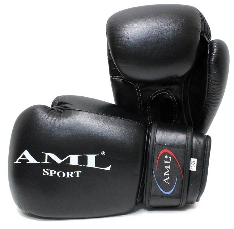 Боксерские перчатки AML Sport - черные, 12 унций