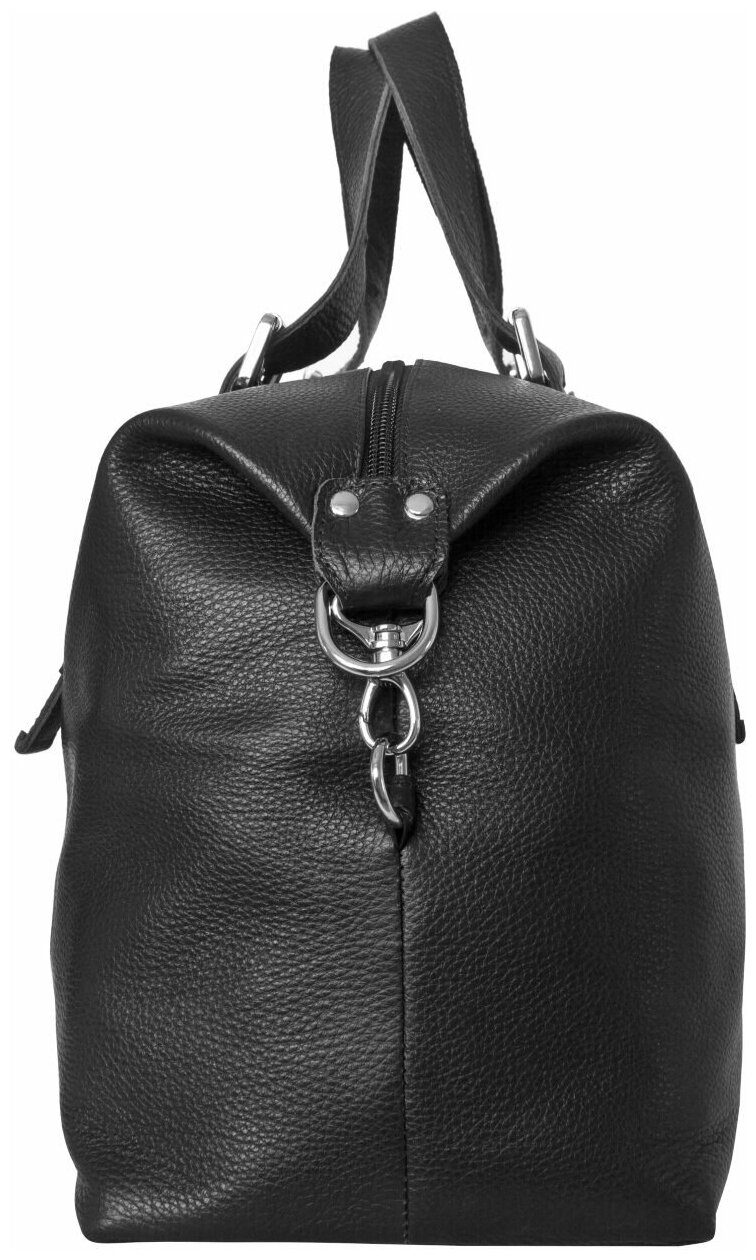 Кожаная дорожная сумка, черная Carlo Gattini 4013-01 - фотография № 3
