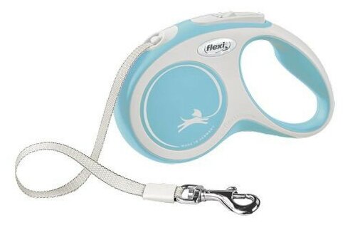 Flexi New Comfort tape S поводок-рулетка для собак, светло-голубая 5 м, до 15 кг