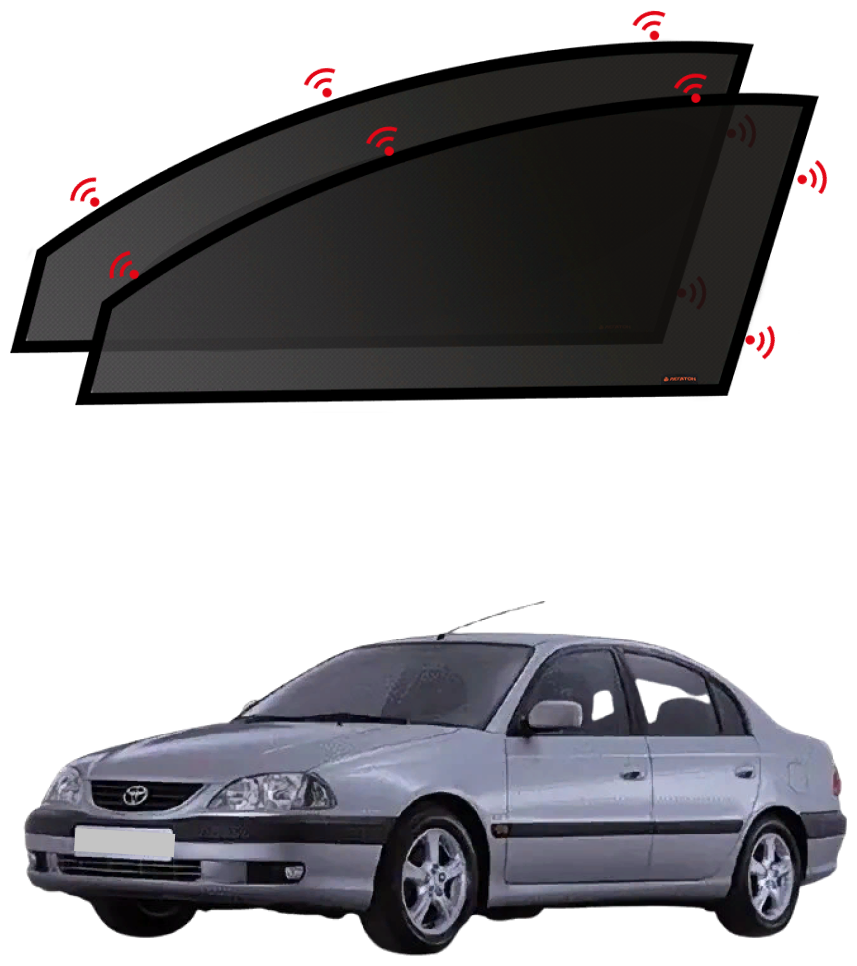 Каркасные магнитные автошторки Легатон для Toyota Avensis I седан 1997-2003 (Тойота Авенсис) 10-15%