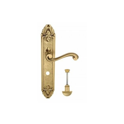 Дверная ручка Venezia VIVALDI WC-2 на планке PL90 французское золото + коричневый