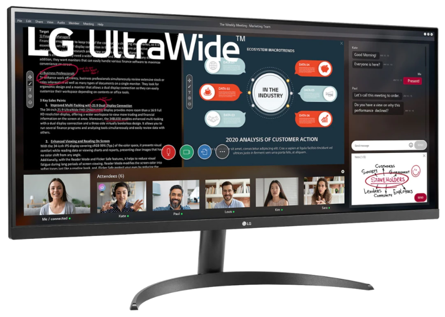 34" Монитор LG 34WP500-B 2560x1080 75 Гц IPS