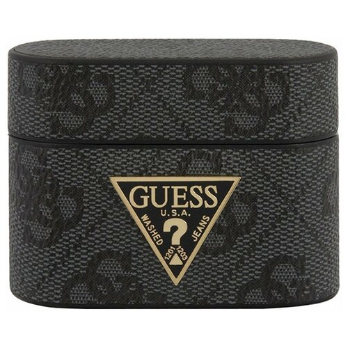 фото Guess чехол guess 4g pu leather case with metal logo для airpods pro, серый