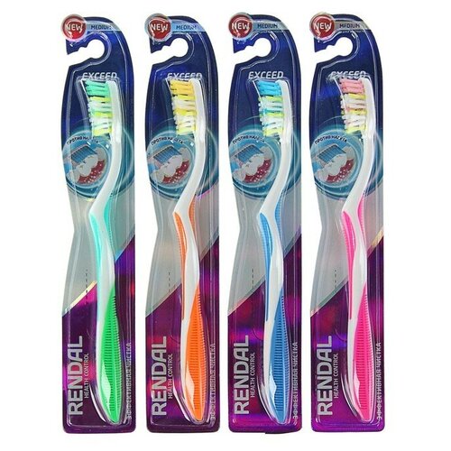 RENDAL Зубная щётка Rendall Exceed, средней жёсткости, 1 шт. Микс