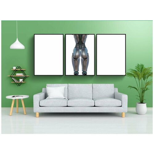 фото Набор модулных постеров для интерьера "девочка, женщина, назад" 60x90 см. в тубусе, без рамки lotsprints