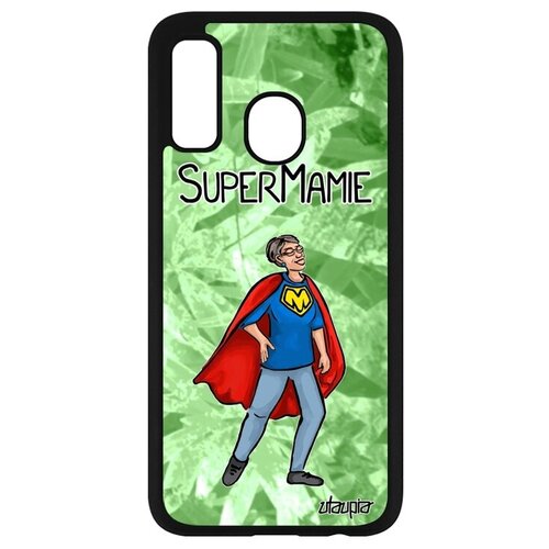 фото Противоударный чехол на мобильный // samsung galaxy a40 // "супербабуля" семья комикс, utaupia, светло-зеленый