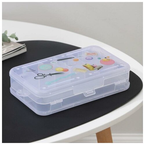 Бокс для хранения, 14 отделений, 22,5×14×5,5 см, цвет микс