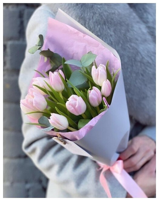 Тюльпаны розовые 9шт