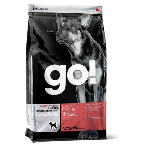 GO! Sensitivity + Shine GF сухой беззерновой корм для щенков и собак для чувствительного пищеварения с лососем - 9.98 кг
