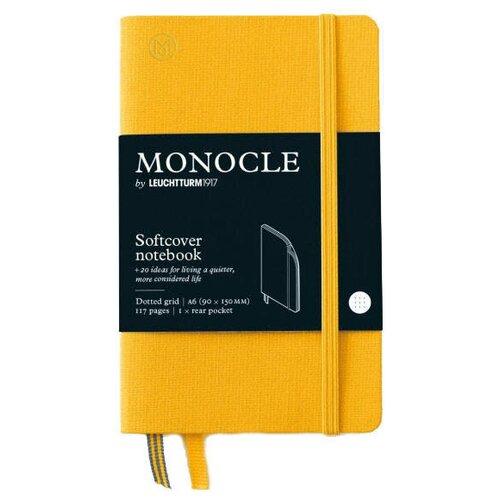 Записная книжка в точку Leuchtturm Monocle Pocket A6 128 стр, мягкая обложка, желтая