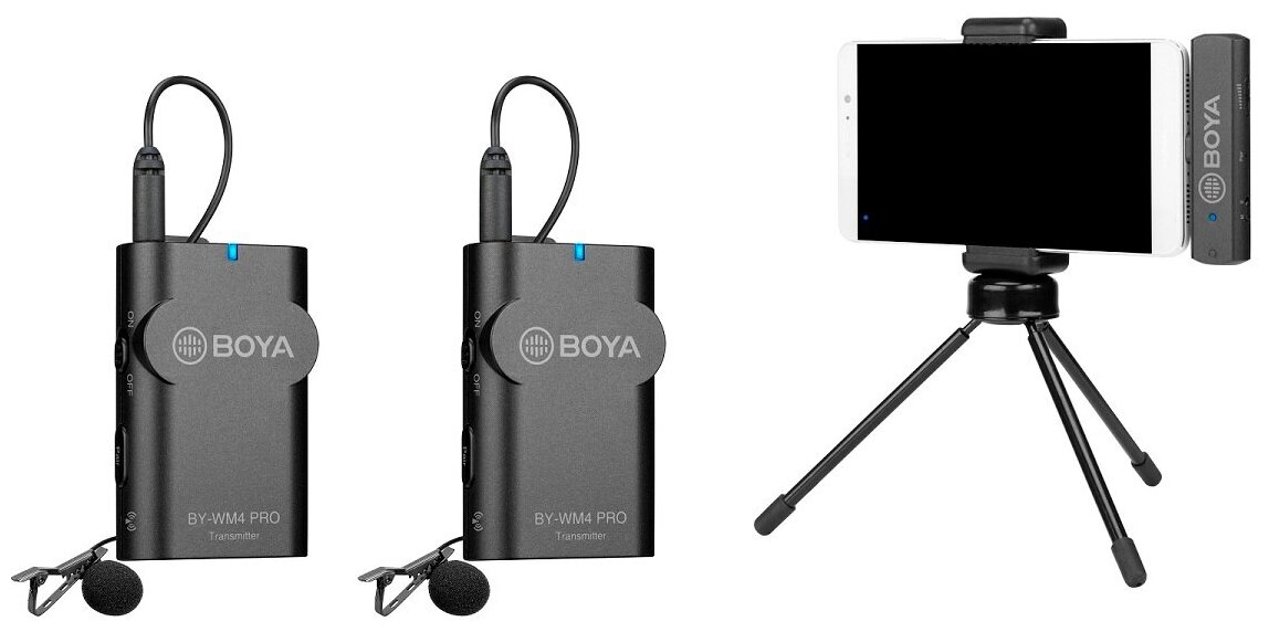 Двухканальный беспроводной микрофон BOYA BY-WM4 Pro-К4 для устройств Apple - фото №7