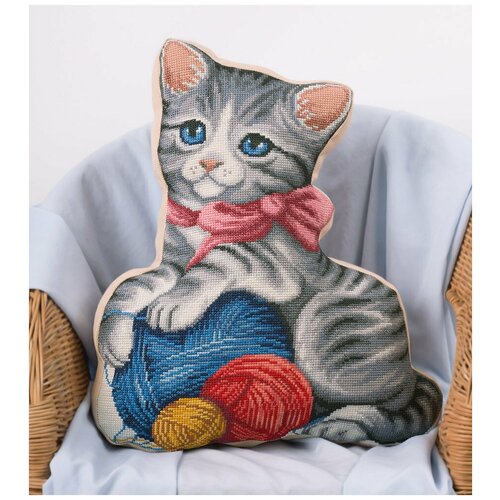 фото Набор для вышивания panna "подушка мой котенок" 35,5x42,5 см