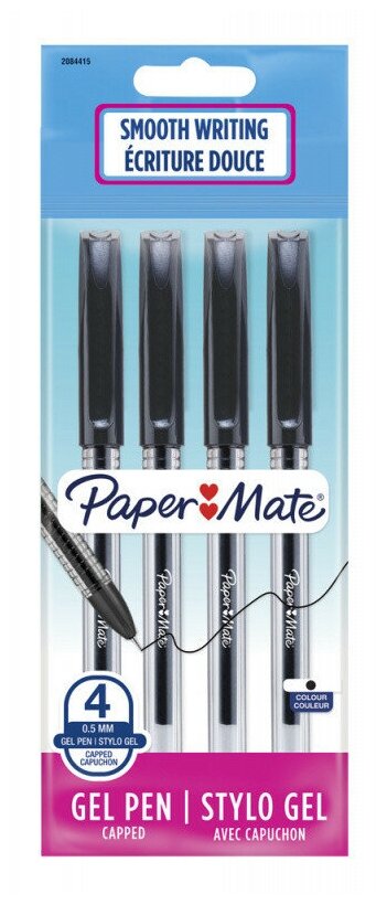 Набор гелевых ручек Paper Mate JIFFY GEL (2084415) 0.5мм :4 ручки черные чернила блистер