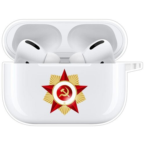 Чехол Krutoff Clear Case для AirPods Pro Красная Звезда