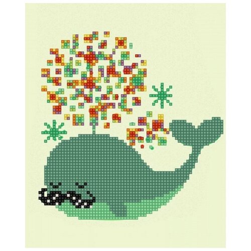 Веселый кит (рис. на сатене 15х18) 15х18 Конек 1243 15х18 Конек 1243)