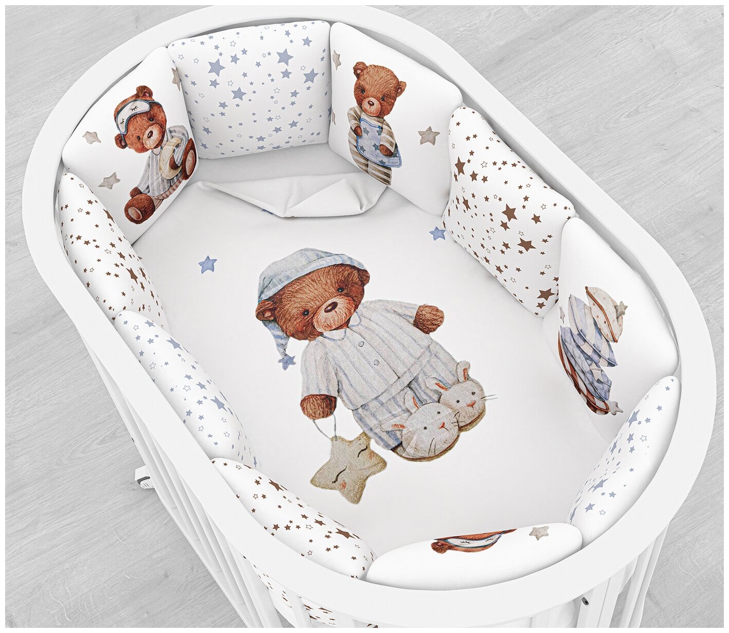 Комплект постельного белья для новорожденных Globex Плюшевые мишки (17 предметов)